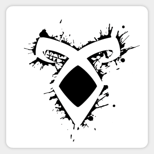 Shadowhunters rune / The mortal Instruments - Angelic power rune voids and outline splashes (black) - Clary, Alec, Izzy, Jace, Magnus - Malec Sticker